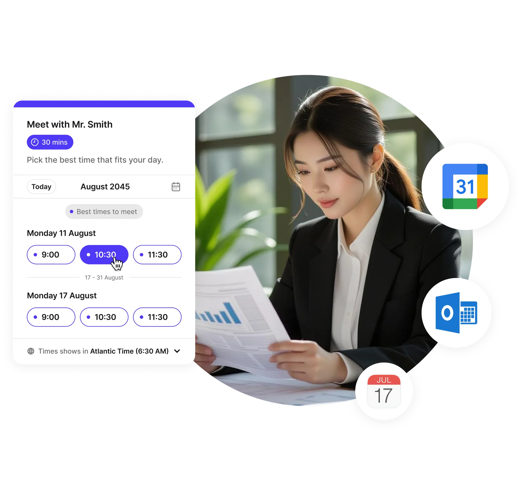 Client booking page for accountants