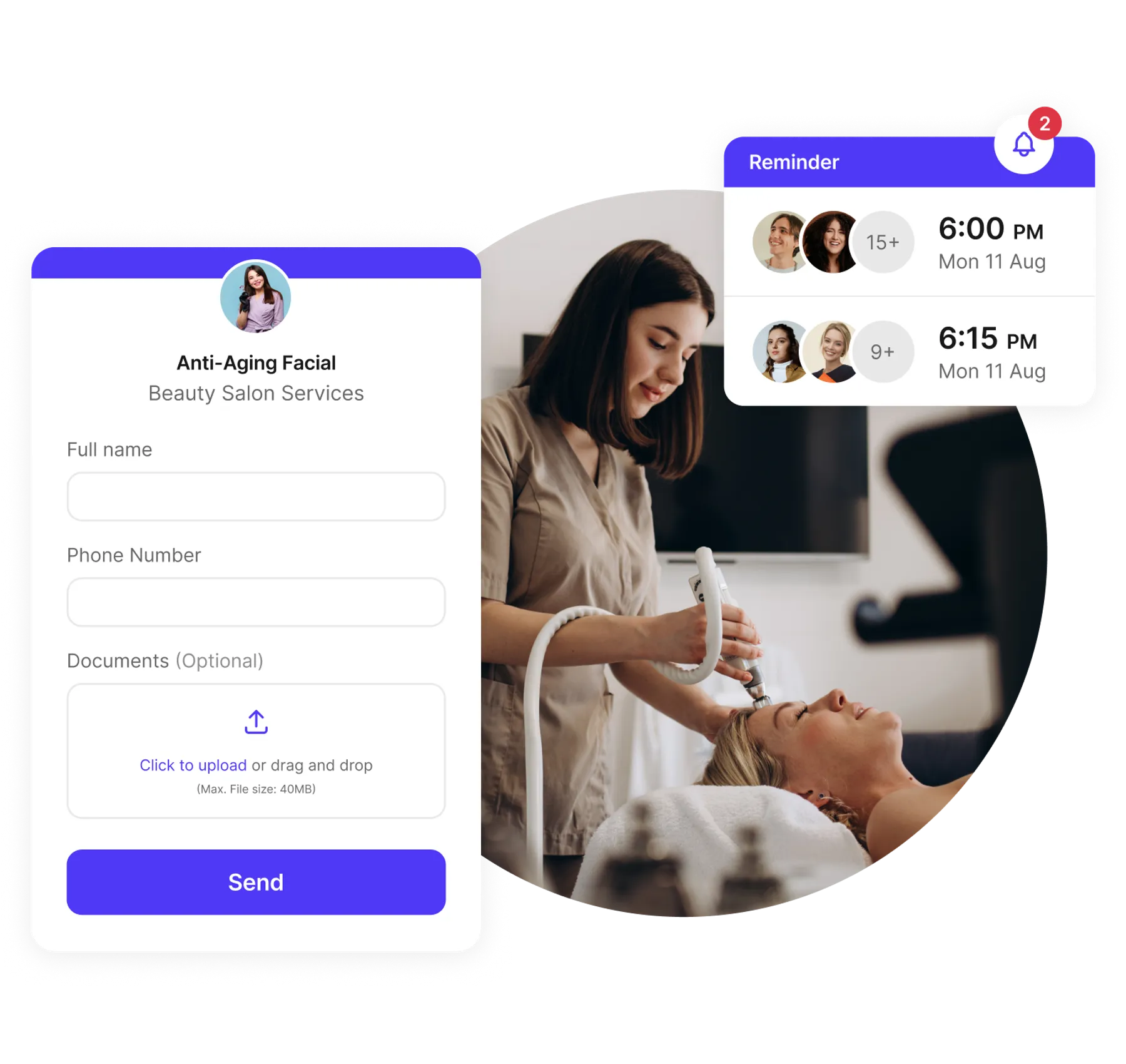 beauty salon booking app form customization
