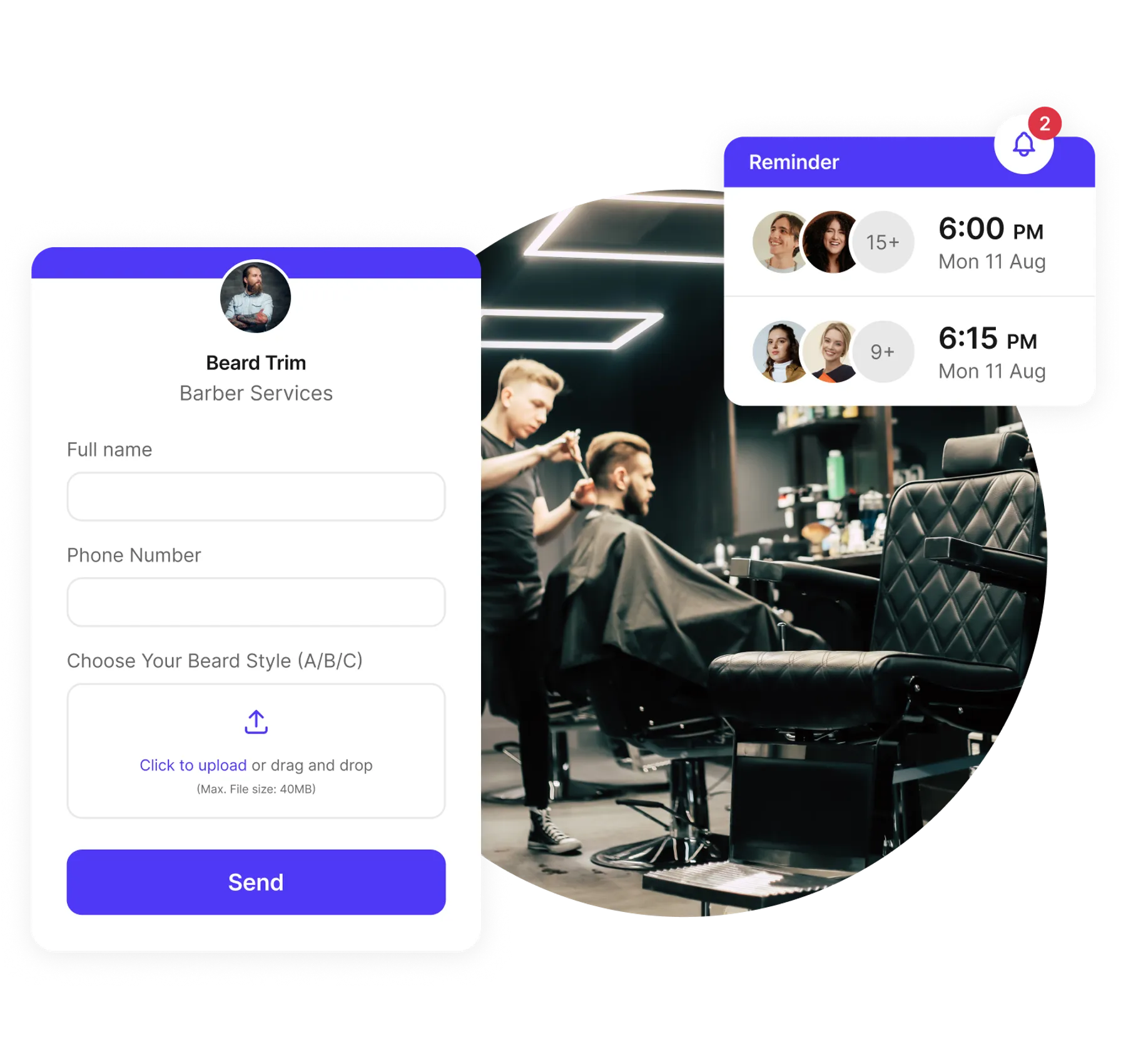 Client intake form for barbers
