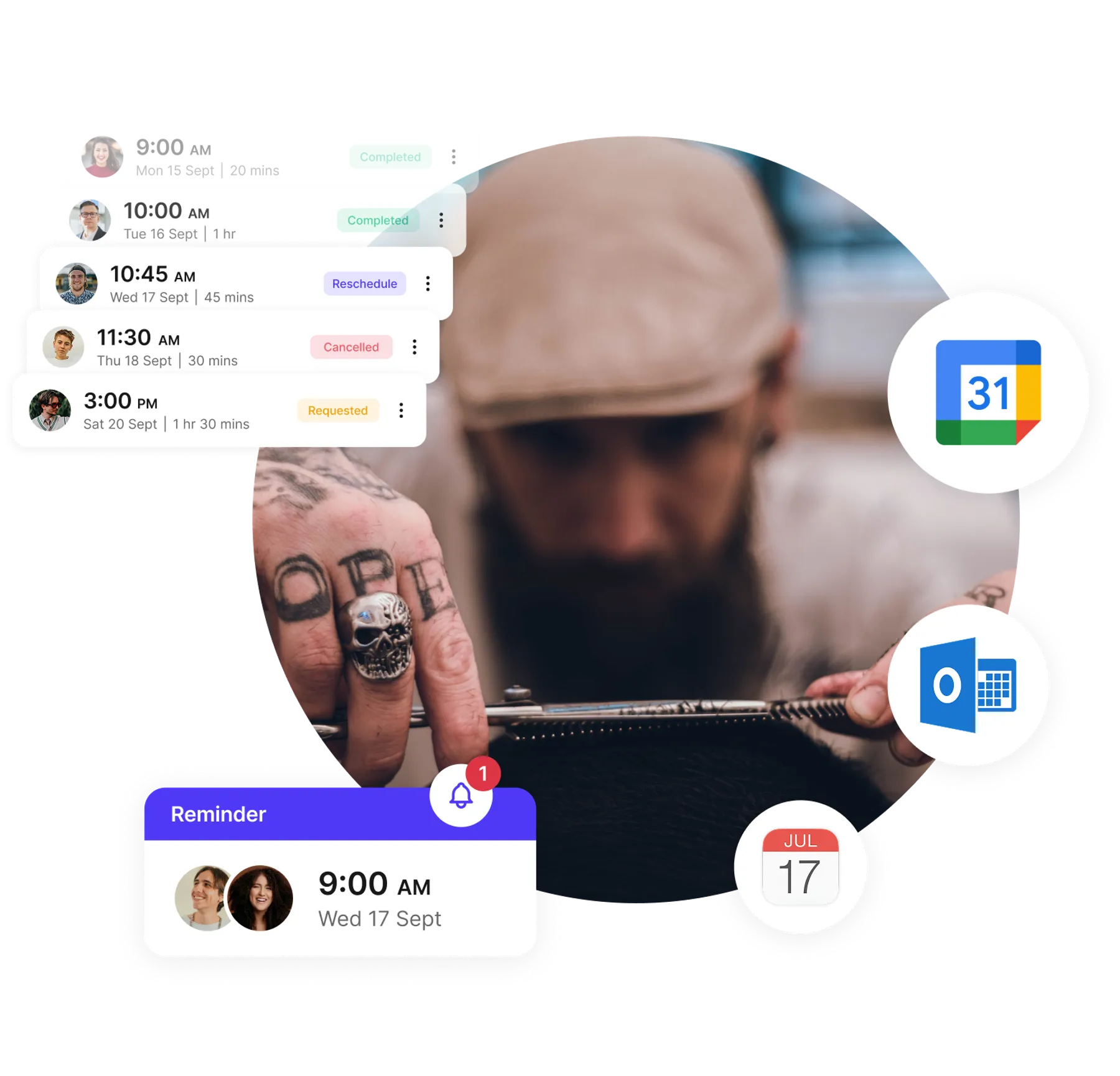 Barber reminders and rebooking automation