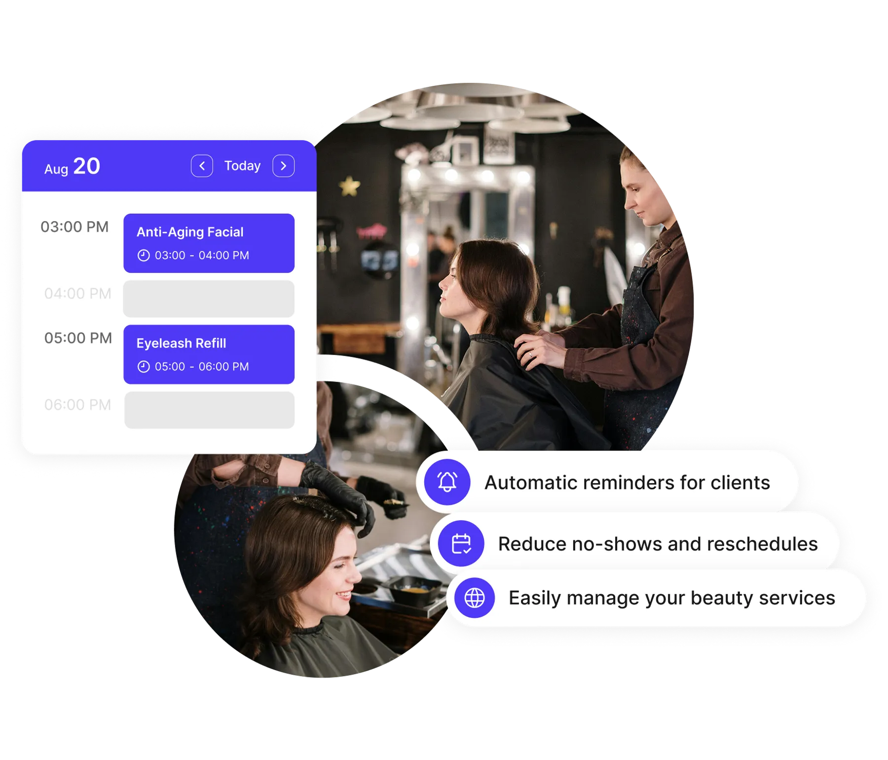 beauty salon scheduling software dashboard